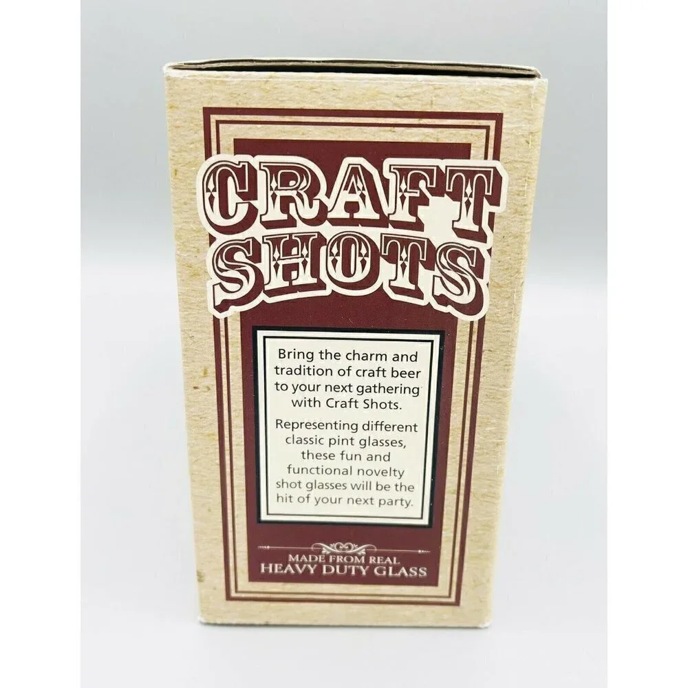 Set Of 4 Craft Beer Pub Shot Glasses Barware Classic Pint Shapes Brewery Box